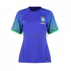 Camisolas de futebol Brasil Mulher Equipamento Alternativa World Cup 2022 Manga Curta